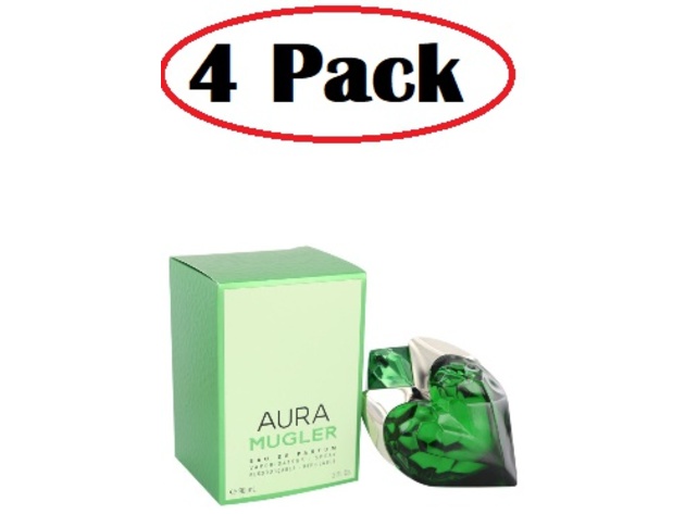 4 Pack of Mugler Aura by Thierry Mugler Eau De Parfum Spray Refillable 3 oz
