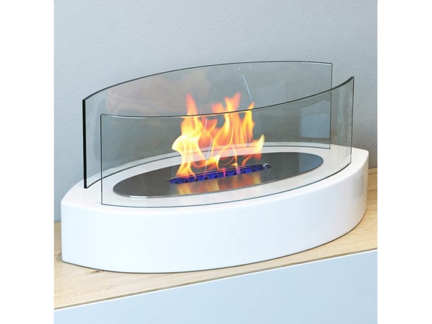 Regal Flame Veranda Ventless Indoor Outdoor Fire Pit Tabletop Portable - White (Used, Damaged Retail Box)