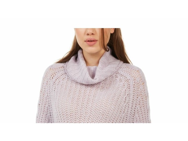 Planet Gold Juniors' Cowl-Neck Sweater Purple Size Small