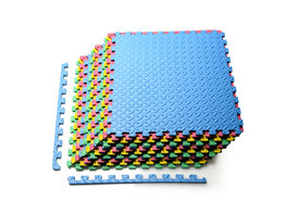 Costway 12PCS Kid’s Puzzle Exercise Play Mat w/EVA Foam Interlocking Tiles (25''x25'') - RED, YELLOW, GREEN, BLUE