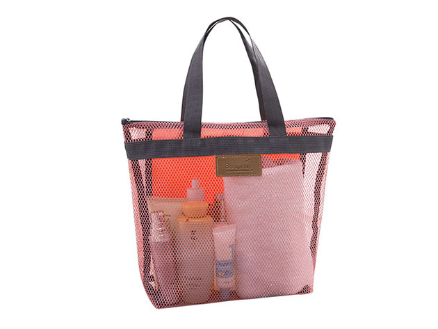 Beach Mesh Tote Bag (Pink)