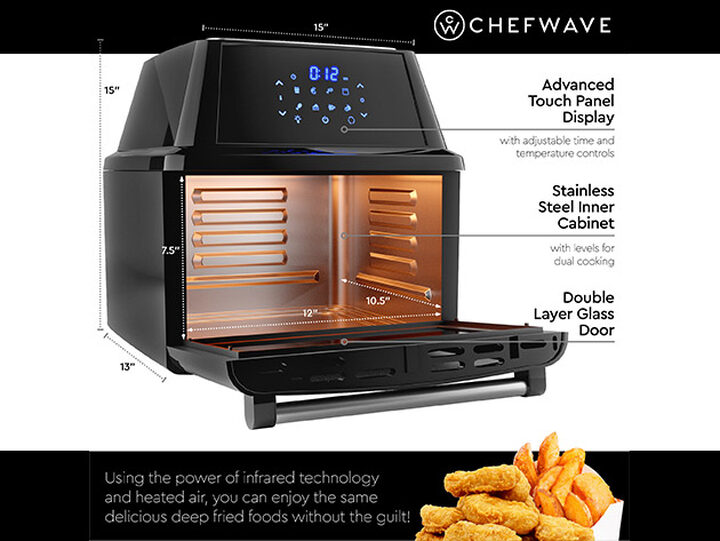 ChefWave Magma 16 Quart Air Fryer/Oven/Rotisserie/Dehydrator and Accessories