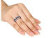 Blue Sapphire Ring 3/5 Carat (ctw) with Diamonds in 10k White Gold - 10