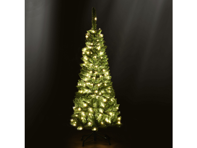 4.5 Foot Pre-Lit Hinged Pencil Christmas Tree 150 White Lights