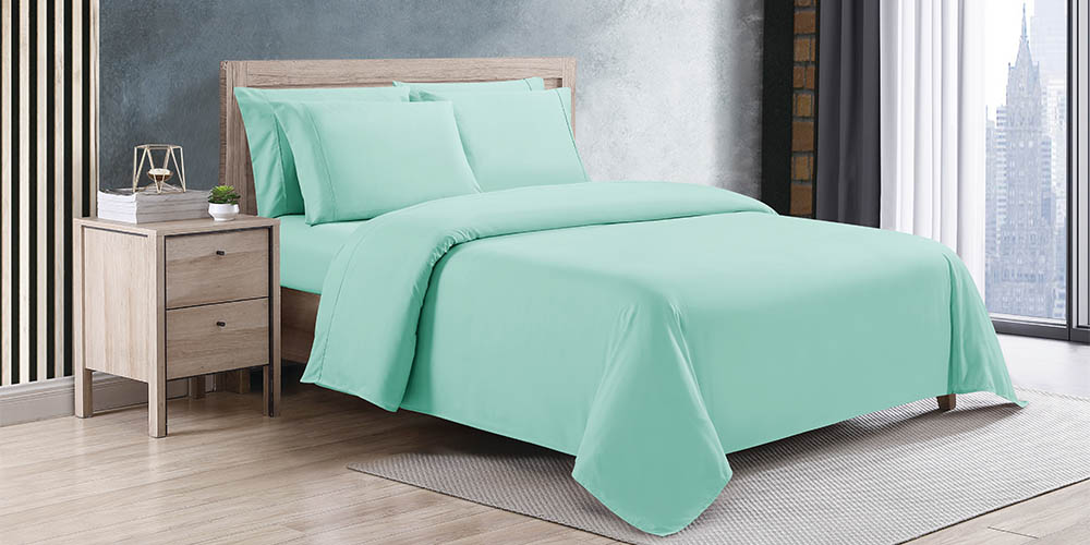 Kathy Ireland 6-Piece CoolMax Sheet Set (Sea Foam/Queen)