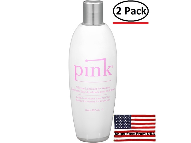 ( 2 Pack ) Pink Silicone Lubricant for Women - 8 Oz Flip Top  Bottle