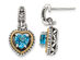 2.00 Carat (ctw) Blue Topaz Heart Earrings in Sterling Silver with 14K Gold Accent