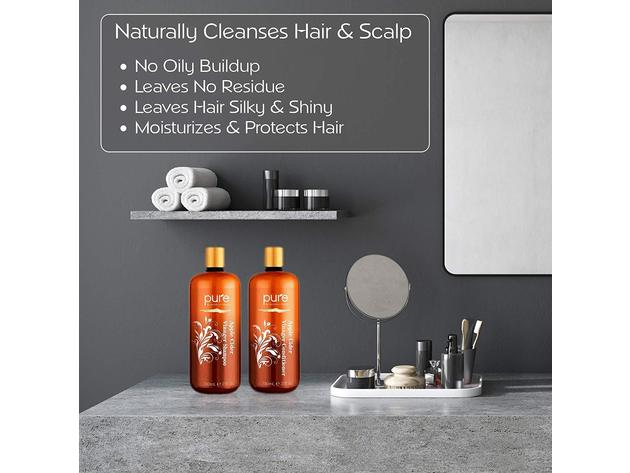 Apple Cider Vinegar Shampoo and Conditioner Set. Sulfate Free Shampoo Conditioner Set for Damaged, Oily Hair.