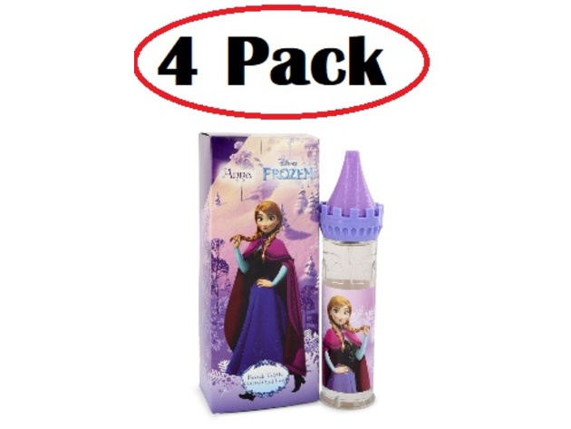 4 Pack of Disney Frozen Anna by Disney Eau De Toilette Spray (Castle Packaging) 3.4 oz