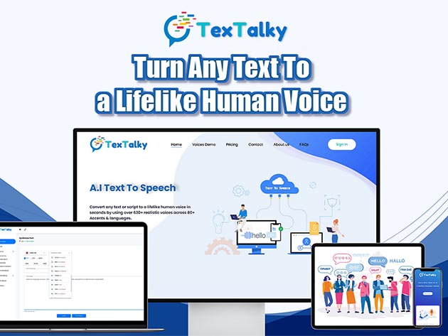 TexTalky AI Text-to-Speech: Lifetime Subscription