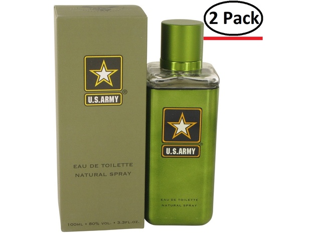 US Army Green by US Army Eau De Toilette Spray 3.3 oz for Men (Package of 2)