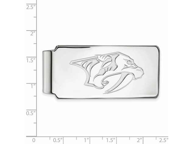 10k White Gold NHL Nashville Predators Money Clip