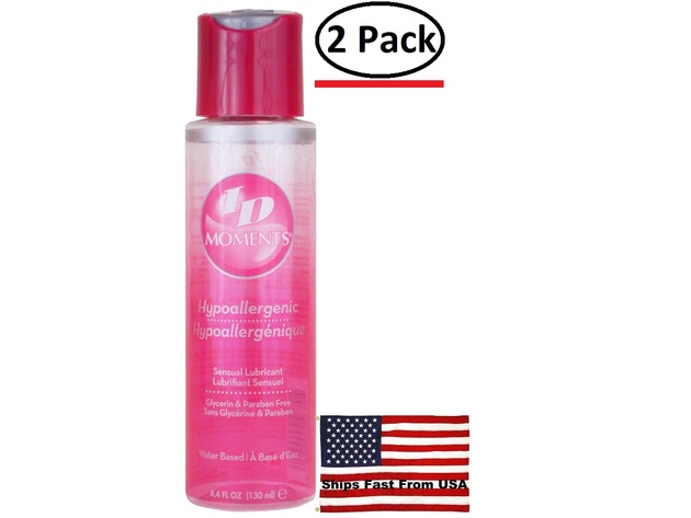 ( 2 Pack ) ID Moments Hypoallergenic Water Based Lubricant 4.4 Fl Oz. / 130ml
