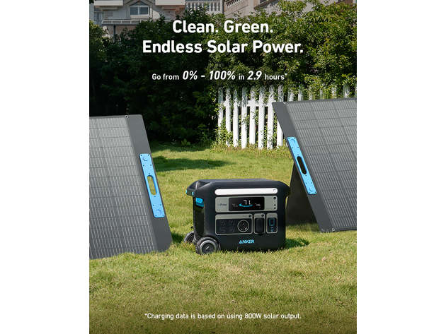 Anker SOLIX F2000 Solar Generator (Solar Generator 767 with 2 400W Solar Panels)