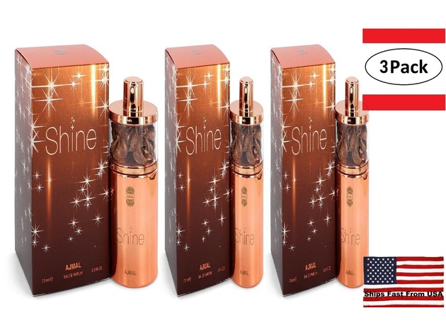 3 Pack Ajmal Shine by Ajmal Eau De Parfum Spray 2.5 oz for Women