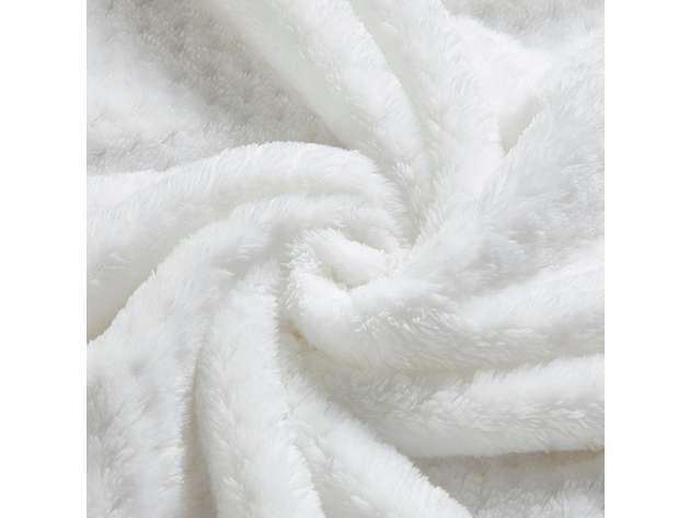 Classic Textured Fleece Throw White