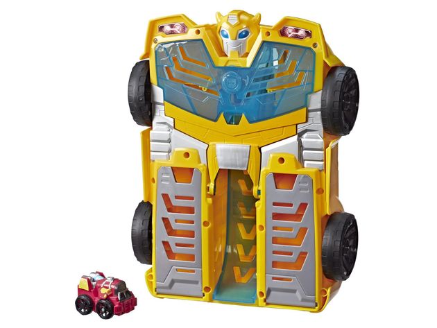 Playskool Heroes Transformers Bumblebee Track Tower 2-in-1 Converting Robot Playset, Younger Heroes Can Pretend to Race to the Rescue, 14 Inches