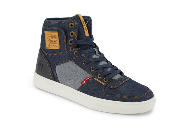 Levi's Mens Mason Hi 501 Fashion Denim Hightop Sneaker Shoe - 12 M Navy/Reverse