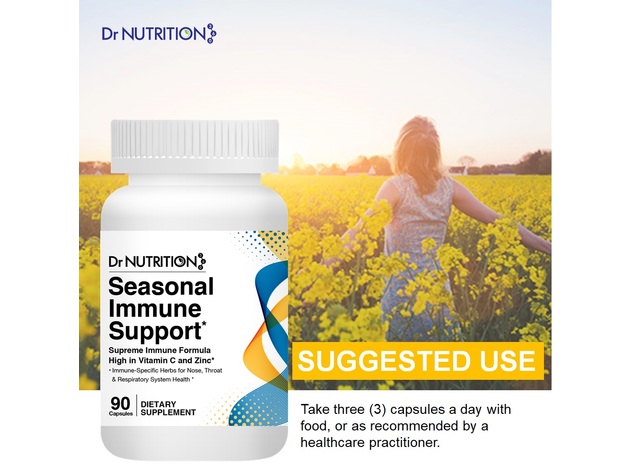 Dr Nutrition 360 Seasonal Immune Support, High in Vitamin C and Zinc, 90 Capsules, 1 Month Supply Dietary Supplement