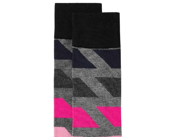Alfani Men's Colorblocked Socks  Dark Gray Size Regular