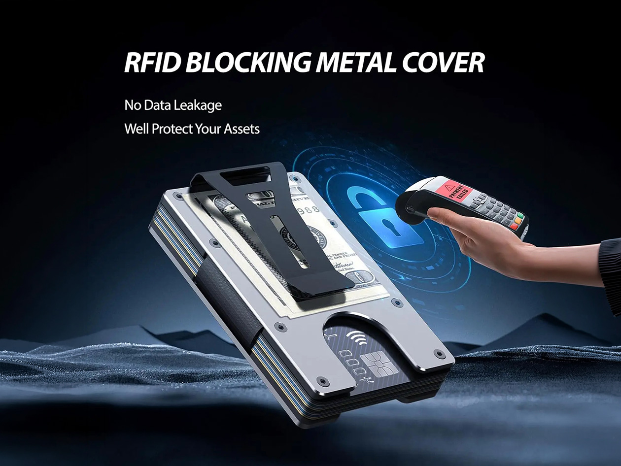 Smart Slim Wallet With GPS and RFID (Silver)