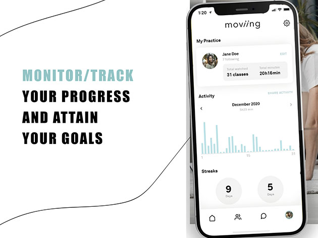 Moviing Online Yoga & Fitness Classes: Lifetime Subscription