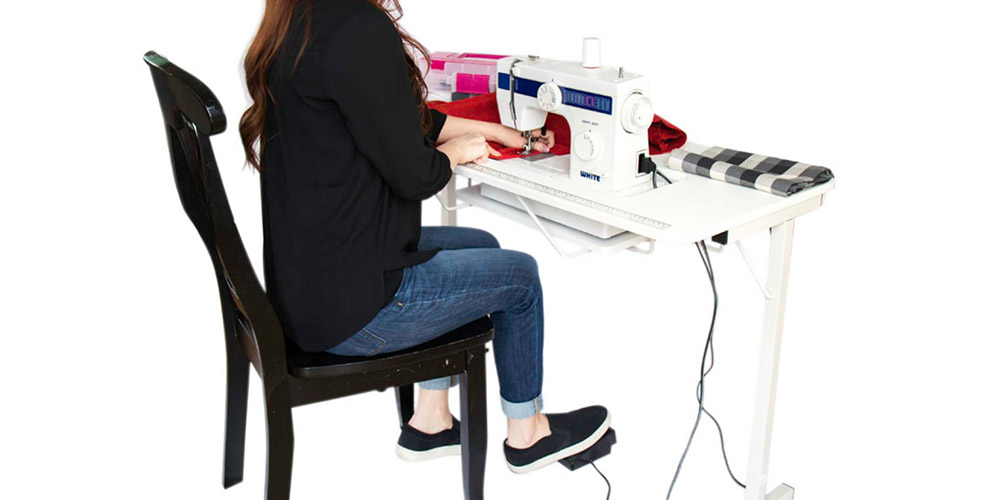 SewStation 101: Portable Folding Sewing Table (Black)