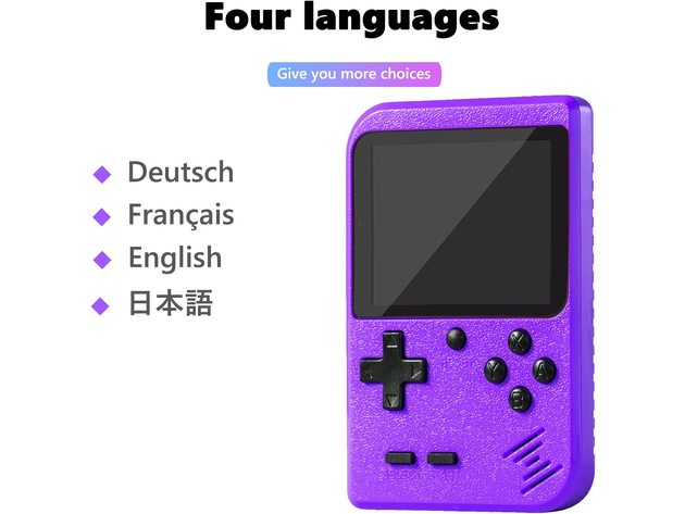 Handheld Retro Game Console with 500 Built-In FC Games & Controller