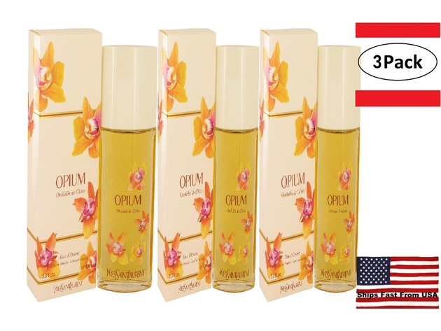 3 Pack Opium Eau d'Orient Orchidee De Chine by Yves Saint Laurent Eau De Toilette Spray 3.3 oz for Women