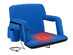 Heated Reclining Stadium Seat with Armrests & Side Pockets (Blue)