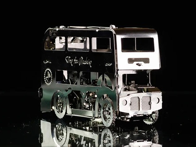 Metal Vehicle DIY Model Kit (Cute Double-Decker)