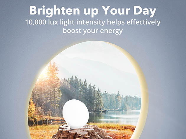 UV-Free 10,000 Lux Touch Control Therapy Light with Stepless Brightness Levels