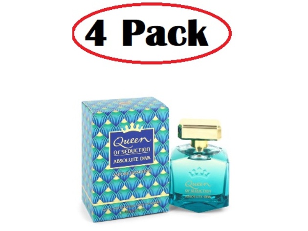 4 Pack of Queen of Seduction Absolute Diva by Antonio Banderas Eau De Toilette Spray 2.7 oz