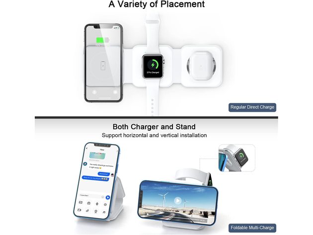 Magnetic Foldable Charging Station,Fast Wireless Charging Pad