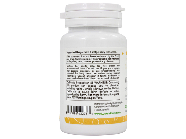 LuckyVitamin - Vitamin A 25000 IU - 100 Softgels