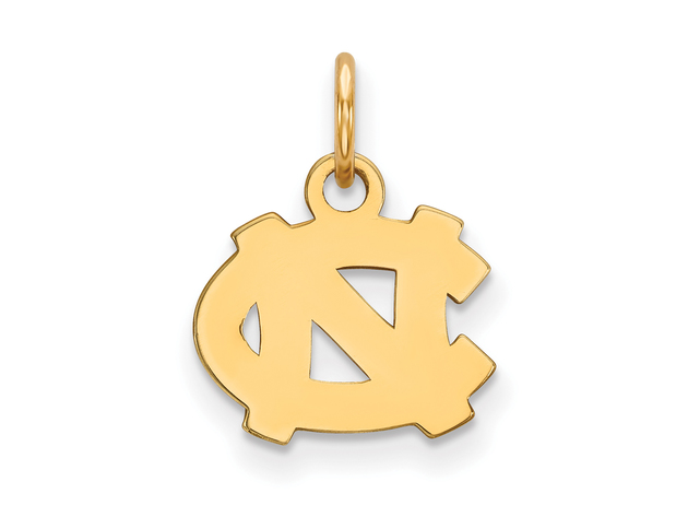 14k Gold Plated Silver North Carolina XS (Tiny) 'NC' Charm or Pendant