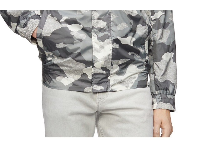 Calvin Klein Men's Camo Mirror Weather-Resistant Hooded Jacket Olive Size Extra Large