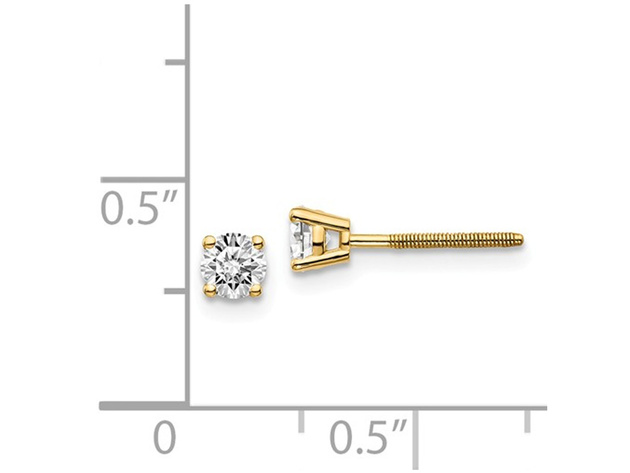 2/5 Carat (ctw VS2-SI1, G-H-I) Round Diamond Solitaire Stud Earrings in 14K Yellow Gold
