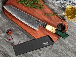 Seido™ Kiritsuke 8.5" Damascus Chef Knife (Green)