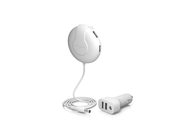 ChargeHub V6 Shareable Car Charger: 2-Pack (White)