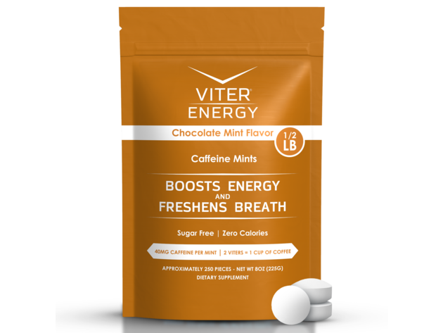 Viter Energy Caffeine Mints - Chocolate Mint 1/2 lb. Bulk (Mints only)