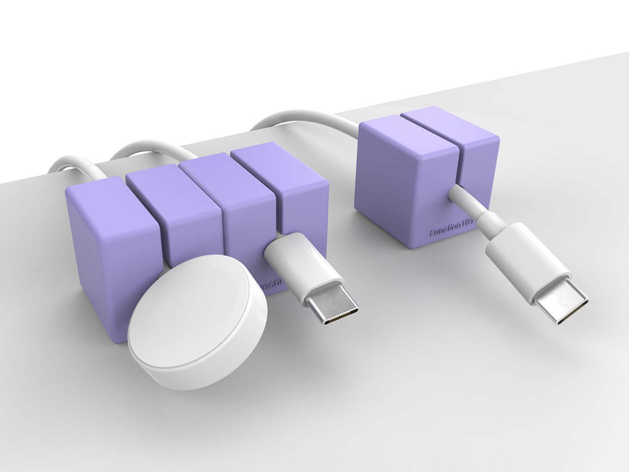 Cable Blocks Magnetic & Weighted Cord Organizers (Purple/6-Pack)