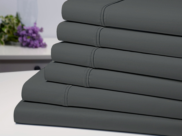 6-Piece Bamboo-Blend Comfort Luxury Sheet Set (Grey/Full)