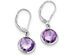 Sterling Silver Amethyst Drop Dangle Earrings 3/5 Carat (ctw)