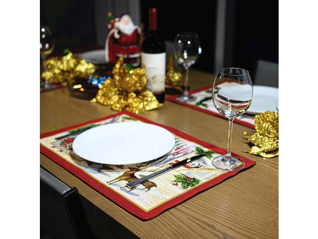 Homvare Table Placemats, Holiday Dinner, Parties, Home Décor, Woven Tapestry 13”X19”-Set of 4