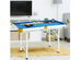 Costway 47'' Folding Billiard Table Pool Game Table for Kids w/ Cues & Chalk & Brush - Blue