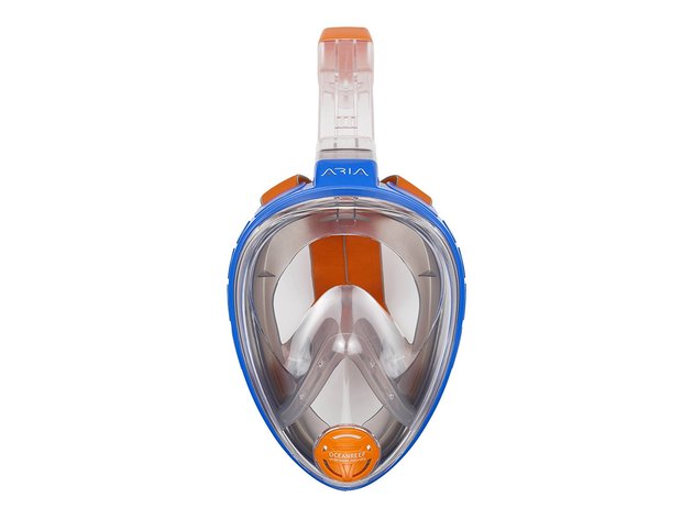 Ocean Reef Aria Full Face Snorkel Mask with 180º Panoramic View - L / XL, Blue (Used, Open Retail Box)