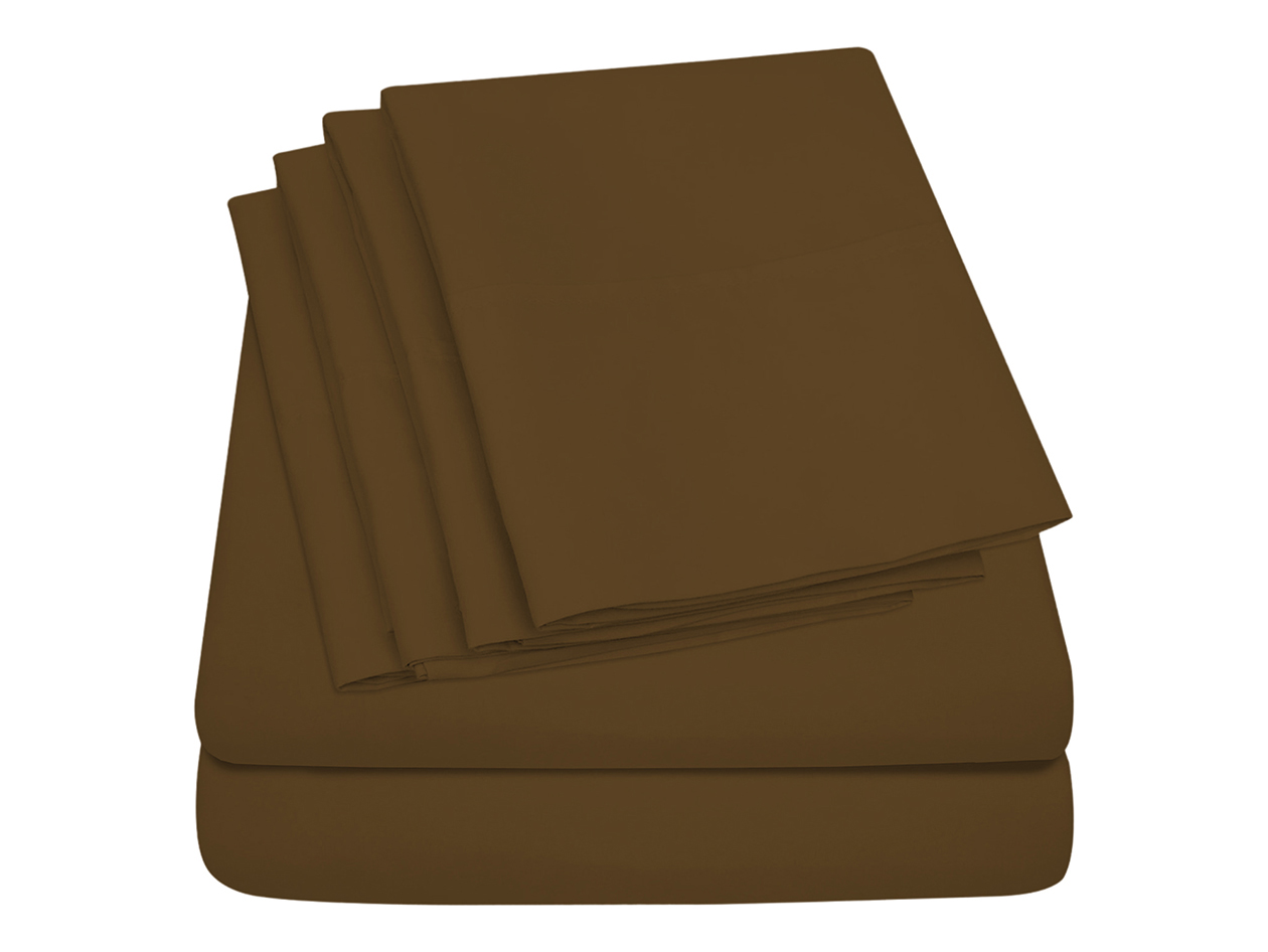 Super-Soft 1800 Series Bamboo Blend 6-Piece Sheet Set (Chocolate/Queen)