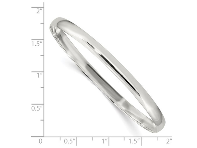 Sterling Silver Slip On Solid Bangle Bracelet (4.5mm)