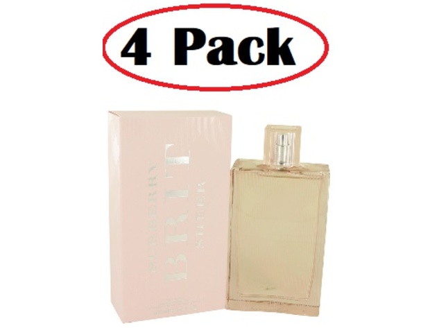 4 Pack of Burberry Brit Sheer by Burberry Eau De Toilette Spray 6.7 oz